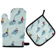 thumbnail image 1 of Yayeee Oven Mitts and Pot Holder Set of 2 Heat Resistant Kitchen Gloves Baking Hot Pad, Ice Hockey, 1 of 5