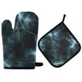 thumbnail image 1 of Yayeee Oven Mitts and Pot Holder Set of 2 Heat Resistant Kitchen Gloves Baking Hot Pad, Lightning Pattern, 1 of 5
