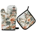 thumbnail image 1 of Yayeee Oven Mitts and Pot Holder Set of 2 Heat Resistant Kitchen Gloves Baking Hot Pad, Mountain Pattern, 1 of 5