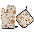 thumbnail image 1 of Yayeee Oven Mitts and Pot Holder Set of 2 Heat Resistant Kitchen Gloves Baking Hot Pad, Orange Fall Pumpkin, 1 of 5