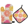 thumbnail image 1 of Yayeee Oven Mitts and Pot Holder Set of 2 Heat Resistant Kitchen Gloves Baking Hot Pad, Orange Grapefruit Slices, 1 of 5