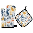 thumbnail image 1 of Yayeee Oven Mitts and Pot Holder Set of 2 Heat Resistant Kitchen Gloves Baking Hot Pad, Tropical Jungle Vibes, 1 of 5