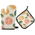 thumbnail image 1 of Yayeee Oven Mitts and Pot Holder Set of 2 Heat Resistant Kitchen Gloves Baking Hot Pad, Watercolor Orange, 1 of 5