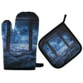 thumbnail image 1 of Yayeee Oven Mitts and Pot Holder Set of 2 Heat Resistant Kitchen Gloves Baking Hot Pad, Window Space, 1 of 5