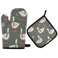 thumbnail image 1 of Yayeee Oven Mitts and Pot Holder Set of 2 Heat Resistant Kitchen Gloves Baking Hot Pad, Winter Goose, 1 of 5