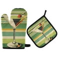 thumbnail image 1 of Yayeee Oven Mitts and Pot Holder Set of 4 Heat Resistant Kitchen Gloves Baking Hot Pad, Colorful Martini, 1 of 5