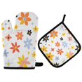 thumbnail image 1 of Yayeee Oven Mitts and Pot Holder Set of 4 Heat Resistant Kitchen Gloves Baking Hot Pad, Colorful Retro Floral, 1 of 5