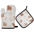 thumbnail image 1 of Yayeee Oven Mitts and Pot Holder Set of 4 Heat Resistant Kitchen Gloves Baking Hot Pad, Gray Bears, 1 of 5
