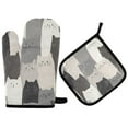 thumbnail image 1 of Yayeee Oven Mitts and Pot Holder Set of 4 Heat Resistant Kitchen Gloves Baking Hot Pad, Gray Cute Cats, 1 of 5