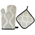 thumbnail image 1 of Yayeee Oven Mitts and Pot Holder Set of 4 Heat Resistant Kitchen Gloves Baking Hot Pad, Light Gray Pattern, 1 of 5