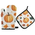 thumbnail image 1 of Yayeee Oven Mitts and Pot Holder Set of 4 Heat Resistant Kitchen Gloves Baking Hot Pad, Pumpkins Pattern, 1 of 5