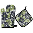 thumbnail image 1 of Yayeee Oven Mitts and Pot Holder Set of 4 Heat Resistant Kitchen Gloves Baking Hot Pad, Retro Floral Pattern, 1 of 5