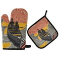 thumbnail image 1 of Yayeee Oven Mitts and Pot Holder Set of 4 Heat Resistant Kitchen Gloves Baking Hot Pad, Striped Boat, 1 of 5