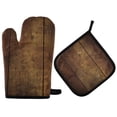 thumbnail image 1 of Yayeee Oven Mitts and Pot Holder Set of 4 Heat Resistant Kitchen Gloves Baking Hot Pad, Wood Grain, 1 of 5