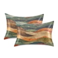 thumbnail image 1 of Yayeee Pillowcase King Size Set of 2 Satin Wrinkle Resistant Envelope Pillow Case, Abstract Wavy Landscape, 1 of 8
