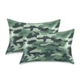 thumbnail image 1 of Yayeee Pillowcase King Size Set of 2 Satin Wrinkle Resistant Envelope Pillow Case, Forest Camouflage Pattern, 1 of 8