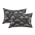 thumbnail image 1 of Yayeee Pillowcase King Size Set of 2 Satin Wrinkle Resistant Envelope Pillow Case, Gold Art Pattern, 1 of 8