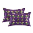 thumbnail image 1 of Yayeee Pillowcase King Size Set of 2 Satin Wrinkle Resistant Envelope Pillow Case, Gold and Green Floral Pattern, 1 of 8