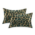 thumbnail image 1 of Yayeee Pillowcase King Size Set of 2 Satin Wrinkle Resistant Envelope Pillow Case, Green Leopard Pattern, 1 of 8
