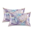 thumbnail image 1 of Yayeee Pillowcase King Size Set of 2 Satin Wrinkle Resistant Envelope Pillow Case, Purple Marble Pattern, 1 of 8