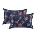 thumbnail image 1 of Yayeee Pillowcase King Size Set of 2 Satin Wrinkle Resistant Envelope Pillow Case, Red and Blue Fireworks Pattern, 1 of 8