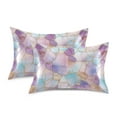 thumbnail image 1 of Yayeee Pillowcase King Size Set of 2 Satin Wrinkle Resistant Envelope Pillow Case, Watercolor Marble Pattern, 1 of 8
