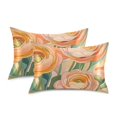 thumbnail image 1 of Yayeee Pillowcase King Size Set of 2 Satin Wrinkle Resistant Pillow Case, Abstract Floral Art, 1 of 8