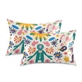 thumbnail image 1 of Yayeee Pillowcase King Size Set of 2 Satin Wrinkle Resistant Pillow Case, Abstract Floral, 1 of 8