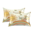 thumbnail image 1 of Yayeee Pillowcase King Size Set of 2 Satin Wrinkle Resistant Pillow Case, Beige Clouds, 1 of 7