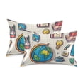 thumbnail image 1 of Yayeee Pillowcase King Size Set of 2 Satin Wrinkle Resistant Pillow Case, Beige School, 1 of 8