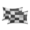 thumbnail image 1 of Yayeee Pillowcase King Size Set of 2 Satin Wrinkle Resistant Pillow Case, Black and Grey Plaid Pattern, 1 of 7