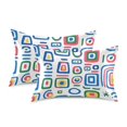 thumbnail image 1 of Yayeee Pillowcase King Size Set of 2 Satin Wrinkle Resistant Pillow Case, Blue Retro Pattern, 1 of 7