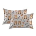thumbnail image 1 of Yayeee Pillowcase King Size Set of 2 Satin Wrinkle Resistant Pillow Case, Brown Cartoon Bears, 1 of 8