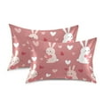 thumbnail image 1 of Yayeee Pillowcase King Size Set of 2 Satin Wrinkle Resistant Pillow Case, Bunny Love Blooms, 1 of 8