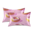 thumbnail image 1 of Yayeee Pillowcase King Size Set of 2 Satin Wrinkle Resistant Pillow Case, Cartoon Doughnuts, 1 of 8