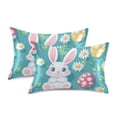 thumbnail image 1 of Yayeee Pillowcase King Size Set of 2 Satin Wrinkle Resistant Pillow Case, Cartoon Easter Bunny, 1 of 8