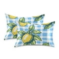thumbnail image 1 of Yayeee Pillowcase King Size Set of 2 Satin Wrinkle Resistant Pillow Case, Cartoon Plaid Lemon, 1 of 7