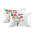 thumbnail image 1 of Yayeee Pillowcase King Size Set of 2 Satin Wrinkle Resistant Pillow Case, Colorful Flower, 1 of 7