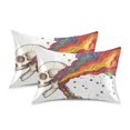 thumbnail image 1 of Yayeee Pillowcase King Size Set of 2 Satin Wrinkle Resistant Pillow Case, Colorful Skeleton, 1 of 7