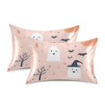 thumbnail image 1 of Yayeee Pillowcase King Size Set of 2 Satin Wrinkle Resistant Pillow Case, Cute Cartoon Halloween, 1 of 7