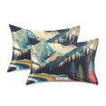 thumbnail image 1 of Yayeee Pillowcase King Size Set of 2 Satin Wrinkle Resistant Pillow Case, Evening Mountain Road, 1 of 7