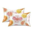 thumbnail image 1 of Yayeee Pillowcase King Size Set of 2 Satin Wrinkle Resistant Pillow Case, Floral Orange, 1 of 7