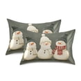 thumbnail image 1 of Yayeee Pillowcase King Size Set of 2 Satin Wrinkle Resistant Pillow Case, Gray Snowmen, 1 of 7