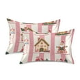 thumbnail image 1 of Yayeee Pillowcase King Size Set of 2 Satin Wrinkle Resistant Pillow Case, Green Christmas Houses, 1 of 8