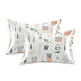 thumbnail image 1 of Yayeee Pillowcase King Size Set of 2 Satin Wrinkle Resistant Pillow Case, Green Garden Pattern, 1 of 8