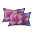 thumbnail image 1 of Yayeee Pillowcase King Size Set of 2 Satin Wrinkle Resistant Pillow Case, Large Purple Flowers, 1 of 7