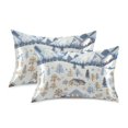 thumbnail image 1 of Yayeee Pillowcase King Size Set of 2 Satin Wrinkle Resistant Pillow Case, Light Blue Mountain, 1 of 8