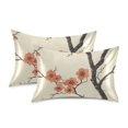 thumbnail image 1 of Yayeee Pillowcase King Size Set of 2 Satin Wrinkle Resistant Pillow Case, Light Red Flowers, 1 of 7