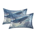 thumbnail image 1 of Yayeee Pillowcase King Size Set of 2 Satin Wrinkle Resistant Pillow Case, Night Floating Whale, 1 of 7