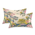 thumbnail image 1 of Yayeee Pillowcase King Size Set of 2 Satin Wrinkle Resistant Pillow Case, Pink Floral Wave, 1 of 8